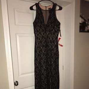 Black and Tan with sequins formal dress